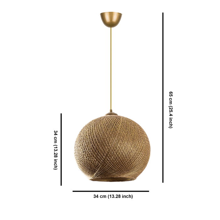 Opviq Lámpara de araña de yute Nest - Gold, Brown